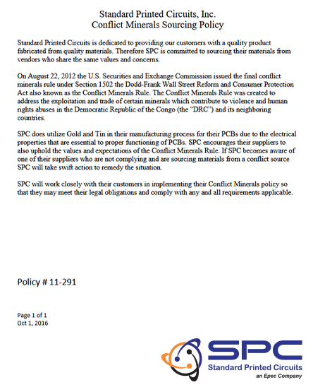 Conflict Minerals Policy